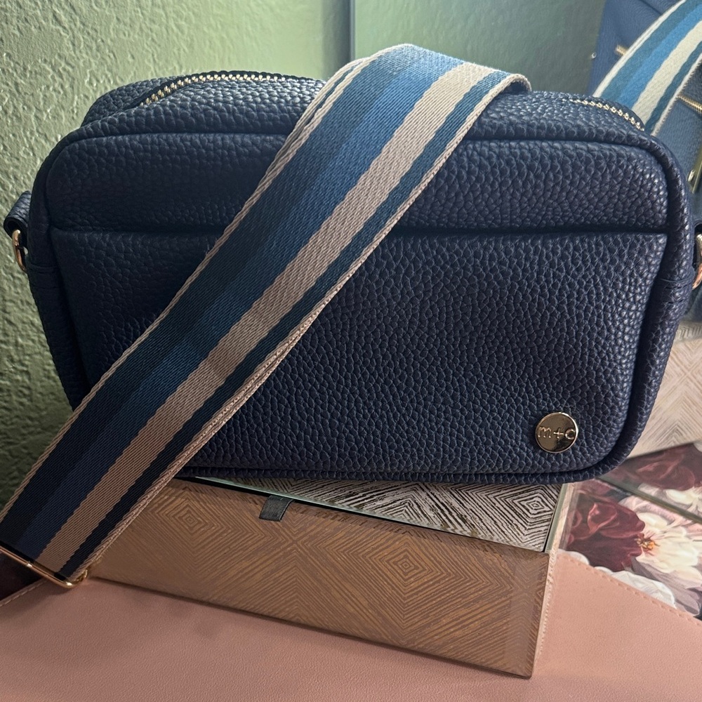 Modern + Chic Navy Willow with Striped Strap